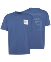Men's Barbour International Micro Block Graphic Oversized T-Shirt - North Sea Blue