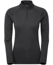 Women's Montane Dart Long Sleeve Zip Neck Top - Black