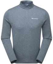 Men's Montane Dart Zip Neck Long Sleeve T-Shirt - Stone Blue