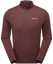 Men's Montane Dart Zip Neck Long Sleeve T-Shirt - Dark Garnet