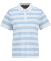 Women's Barbour Ashbourne Stripe Polo Top - BREEZE BLUE/WHIT