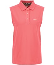 Women's Barbour Bowford Sleeveless Polo Top - Pink Punch