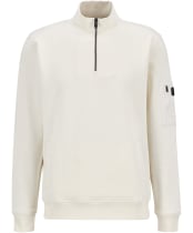 Men's Barbour International Ewan Half Zip Funnel Neck - Whisper White