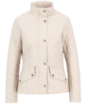 Women's Barbour Flyweight Cavalry Quilted Jacket - Pearl