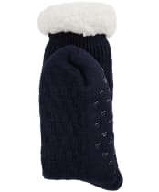Women's Barbour Cable Knit Lounge Socks - Navy