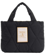 Women's Barbour Mariah Mini Quilted Tote Bag - Black / Classic Tartan