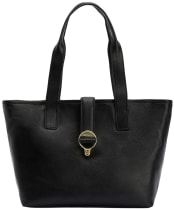 Women's Barbour Alder Leather Tote Bag - Black