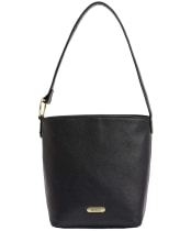 Women's Barbour Cedar Leather Bucket Bag - Black