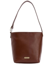 Women's Barbour Cedar Leather Bucket Bag - Brown