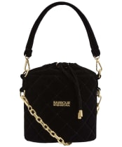 Women's Barbour International Quilted Balham Mini Bucket Bag - Velvet Black