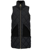 Women's Barbour Bernice Puffer Gilet - Black / Classic Tartan