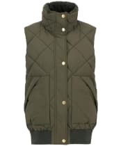Women's Barbour Becky Puffer Gilet - Olive / Ancient Tartan