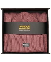 Women's Barbour International Juliana Beanie And Scarf Gift Set - Raspberry