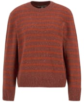 Women's Barbour Claydon Knitted Jumper - Burnt Orange Stripe