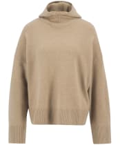Women's Barbour Evette Knitted Hoodie - Military Brown