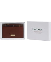 Women's Barbour Alder Leather Card Holder - Brown / Classic