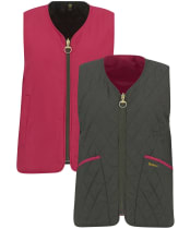 Women's My Barbour Reversible Liner - Sage / Zeni Pink
