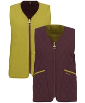 Women's My Barbour Reversible Liner - Aubergine / Pollen