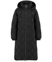 Women's Barbour Kirkton Puffer Jacket - Black / Classic Tartan