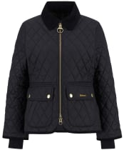 Women's Barbour Fitted Beadnell Quilted Jacket - Black / Classic Tartan