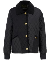 Women's Barbour Marla Quilted Jacket - Black / Classic Tartan