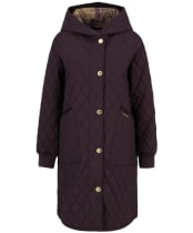Women's Barbour Hilary Quilted Jacket - Blak Cherry / Dark Brown / Muted Tartan