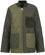 Women's Barbour Leonie Quilted Jacket - OLIVE/DARK MOSS/