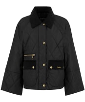 Women's Barbour Martha Quilted Jacket - Black / Classic Tartan