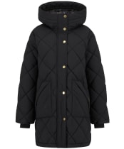 Women's Barbour Kailyn Puffer Jacket - Black / Classic Tartan
