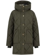 Women's Barbour Kailyn Puffer Jacket - Olive / Ancient Tartan