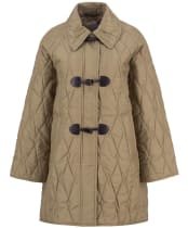 Women's Barbour Cosette Quilted Jacket - Military Brown / Hollyhock