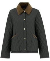 Women's Barbour Icons Cropped Liddesdale Quilted Jacket - Sage / Ancient Tartan
