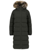 Women's Barbour Marjoram Puffer Jacket - Olive / Classic Tartan