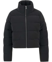 Women's Barbour International Hudson Faux Velvet Puffer Jacket - Black