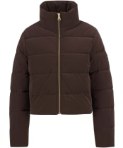 Women's Barbour International Hudson Faux Velvet Puffer Jacket - Red Velvet