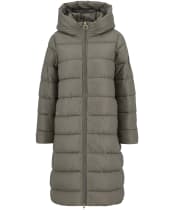 Women's Barbour International Longline Olivios Puffer Jacket - Dusky Khaki