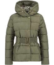 Women's Barbour International Short Track Line Puffer Jacket - DUSKY KHAKI/JASM