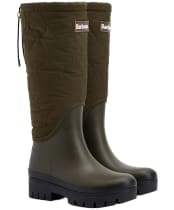 Women's Barbour Marnie Quilted Tall Wellies - Olive / Black