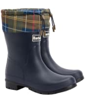 Women's Barbour Mowbray Mid Wellingtons - Navy / Classic Tartan