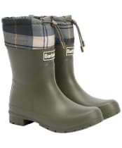 Women's Barbour Mowbray Mid Wellingtons - Olive / Ancient Tartan