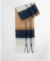 Women’s Barbour Isla Tartan Boucle Scarf - Hessian Tartan