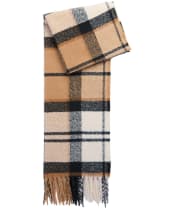 Women's Barbour Deanna Tartan Scarf - Hessian / Navy Tartan