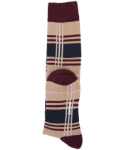 Women's Barbour Wellington Tartan Knee Length Sock - Gardenia Tartan