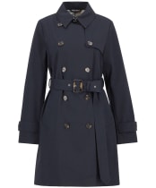 Women's Barbour Short Greta Showerproof Jacket - Dark Navy / Hessian