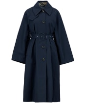 Women's Barbour Robyn Showerproof Trench - Dark Navy / Hessian Tartan