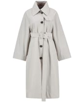 Women's Barbour Robyn Showerproof Trench - Mist /Hessian Tartan