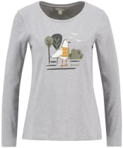 Women's Barbour Lossie Long Sleeve T-Shirt - Light Grey Marl