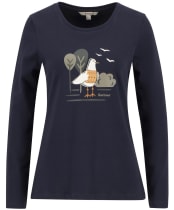 Women's Barbour Lossie Long Sleeve T-Shirt - Navy