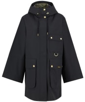 Women's Barbour Arla Waterproof Jacket - Black / Classic Tartan