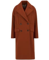 Women's Barbour Blyth Double Breasted Wool Coat - BURNT ORANGE/HES